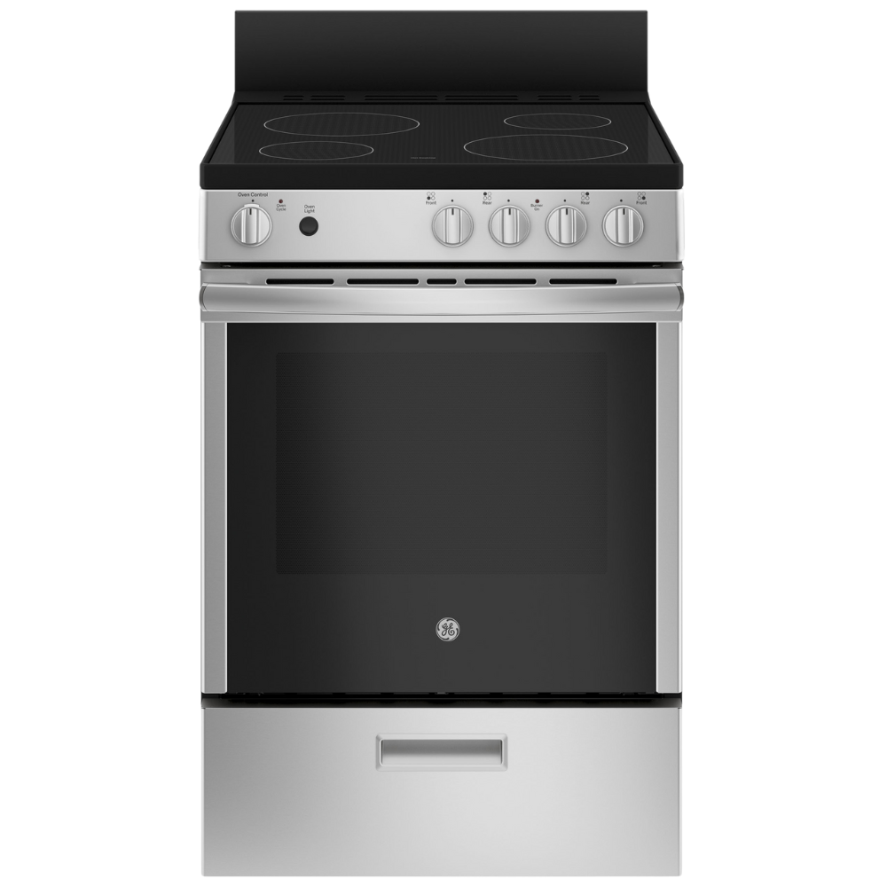 GE 24″ Built-In Electric Range with 2.9 cu. ft. Steam Clean Oven Stainless Steel (Open Box)