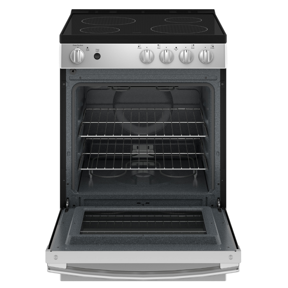 GE 24″ Built-In Electric Range with 2.9 cu. ft. Steam Clean Oven Stainless Steel (Open Box)