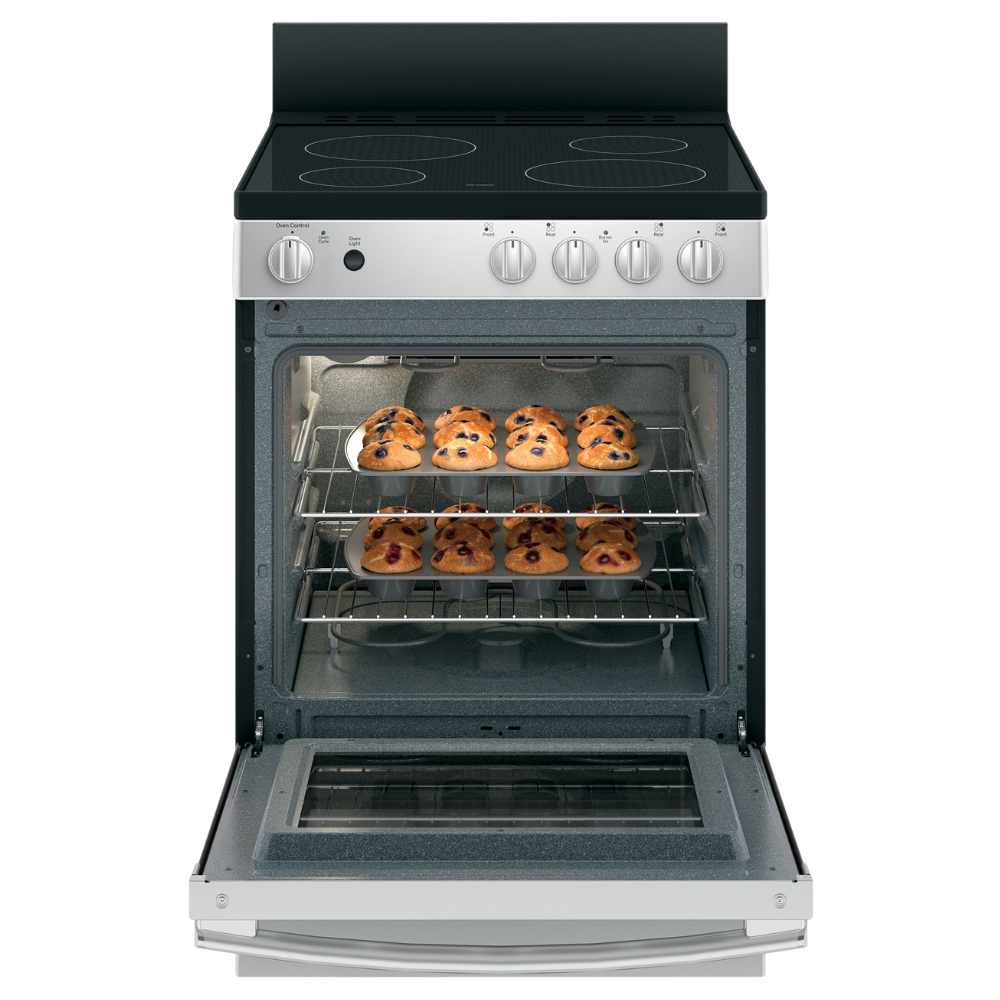 GE 24″ Built-In Electric Range with 2.9 cu. ft. Steam Clean Oven Stainless Steel (Open Box)