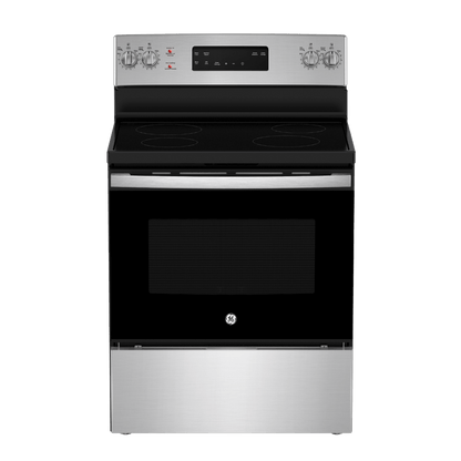 Cuisinière électrique 30″ GE avec four autonettoyant de 5 pi³ inox (déballée)