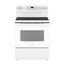 Cuisinière électrique à convection véritable 30″ GE avec four de 5 pi³ blanche (déballée)
