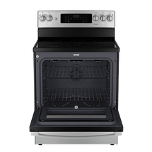 Cuisinière électrique à convection véritable 30″ GE avec four de 5 pi³ acier inoxydable (déballée)