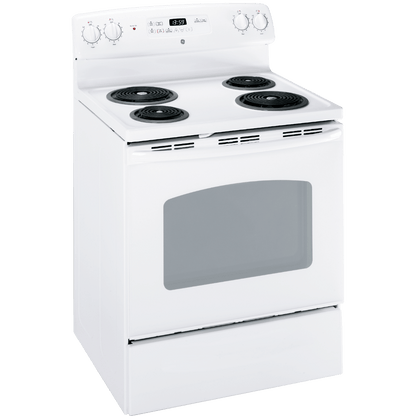 Cuisinière électrique 30″ GE avec four autonettoyant de 5 pi³ blanche (déballée)