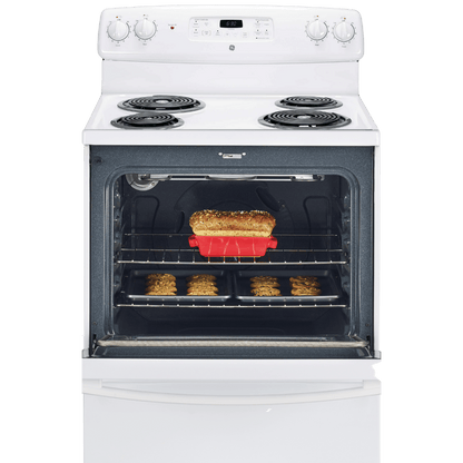 Cuisinière électrique 30″ GE avec four autonettoyant de 5 pi³ blanche (déballée)
