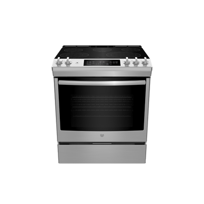 Cuisinière électrique encastrée à convection véritable 30″ GE avec four de 5,3 pi³ inox (déballée)