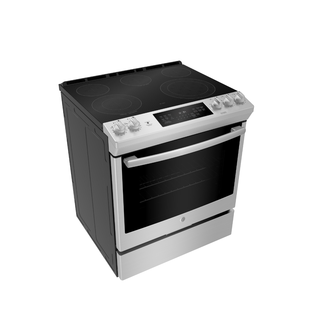 Cuisinière électrique encastrée à convection véritable 30″ GE avec four de 5,3 pi³ inox (déballée)