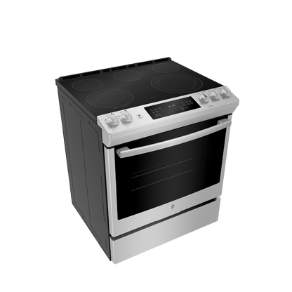 Cuisinière électrique encastrée à convection véritable 30″ GE avec four de 5,3 pi³ inox (déballée)