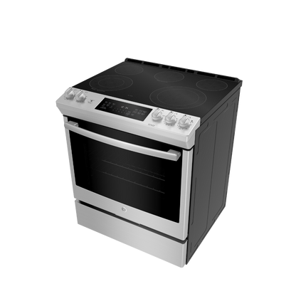 Cuisinière électrique encastrée à convection véritable 30″ GE avec four de 5,3 pi³ inox (déballée)