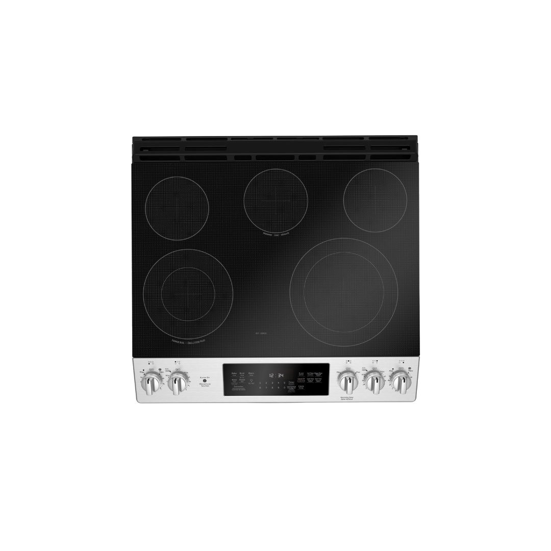 Cuisinière électrique encastrée à convection véritable 30″ GE avec four de 5,3 pi³ inox (déballée)